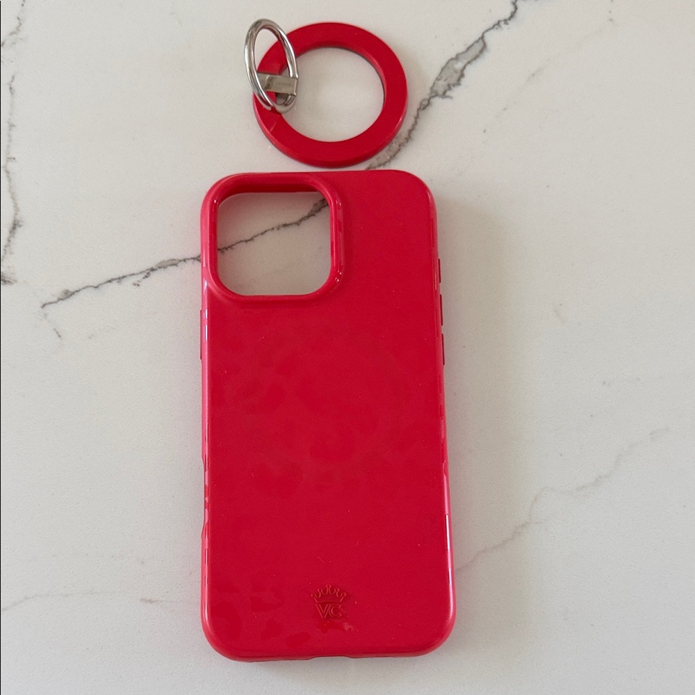 Red Phone Case with Ring Holder